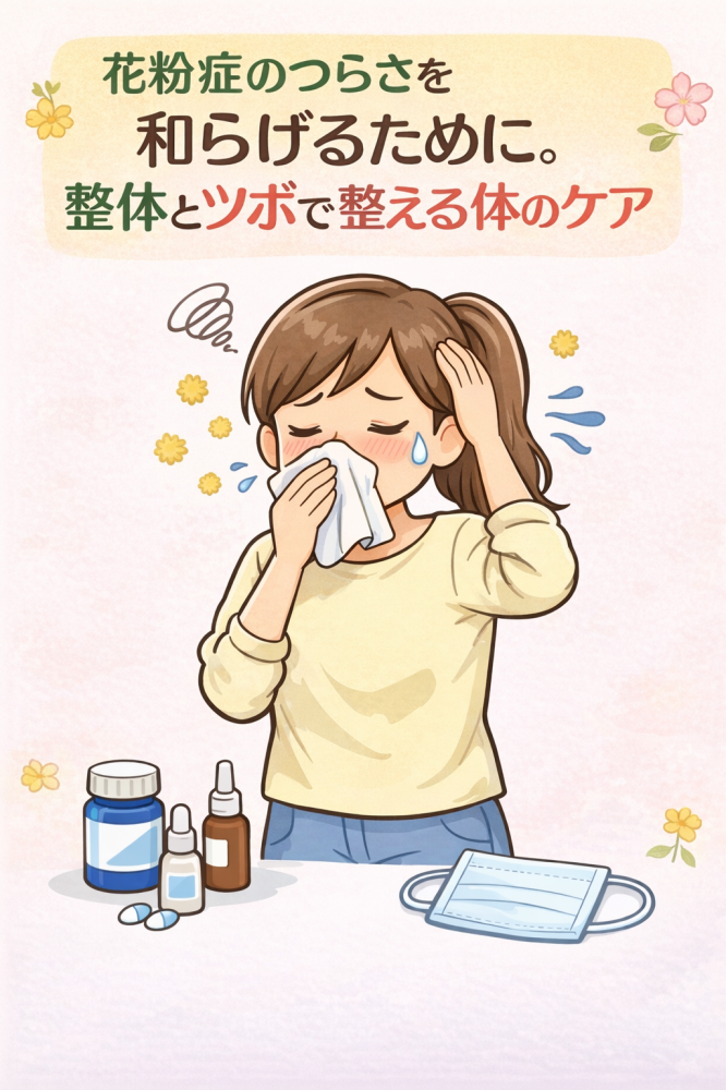 花粉症のつらさを和らげるために。整体とツボで整える体のケア